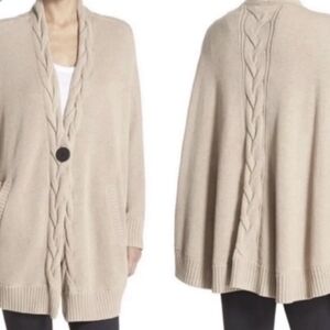 UGG Anjeline Knit Cape Cardigan Sweater Tan M/L